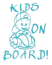 Auto Aufkleber Logo Tuning Sticker Kids On Board Junge P81