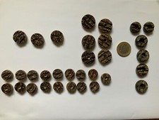 Konvolut ältere Trachtenknöpfe Hornknöpfe Hornoptik 32 Stück, ca.1,5- 2,1 cm