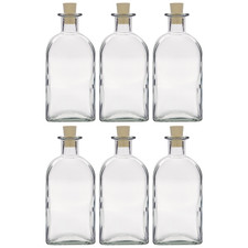 6x 500ml Glasflasche Klarglas