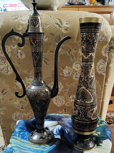 Vintage messing set vase - messing,