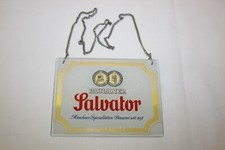 Glas - Zapfhahnschild " PAULANER SALVATOR " / Münchner Spezialitäten - Brauerei