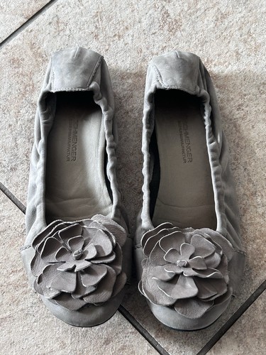 Elastische leder ballerina - elastische,