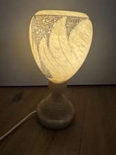 Ältere Tischlampe Lampe schwer -  Alabaster ca. 32 cm