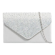 Damen-Clutch Satin Strass