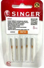 5 Original Singer Overlock (Ultralock 14SH) Nähmaschinen Nadeln 2022 Stärke 80/1