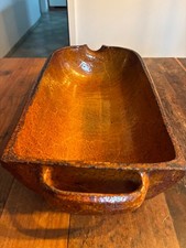 alter Bräter  Topf Vintage Steinzeug lasiert Saurüssel Bratenform  mit Ausguss