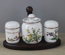 Villeroy & Boch V&B Botanica Menage Salzs- Pfefferstreuer Senftopf + Brett Set