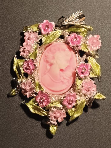 Vintage kamee anhänger rosen - kamee,