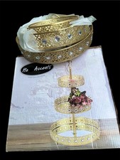 Gold Etagere mit 3 Etagen Kuchen Etagenständer Servierplatte