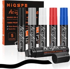 5 Farben 15mm Acrylstifte Breit, 3-in-1 Jumbo Acrylfarben Graffiti Stifte Acr...