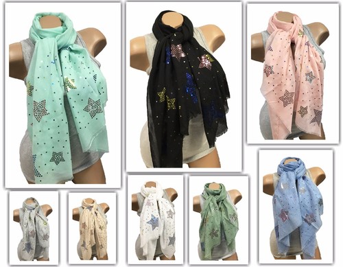 Pailletten stern schal cotton - pailletten,