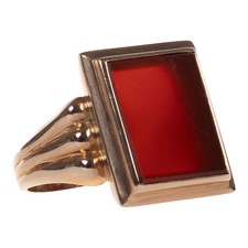 Herrenring in Roségold 333 mit Karneol Gr. 60 /19,1 mm Siegelring (D3451)