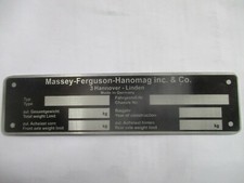 Typenschild Schild Massey Ferguson Hanomag Radlader Baumaschine S60 Oldtimer