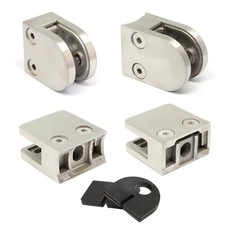 Glashalter Edelstahl Glasklemme Klemmhalter V2A Glasklemmhalter Eckig Halbrund