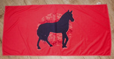 JAKO-O Strandtuch Strandlaken ca. 75x155 cm Rot Pferdemotiv Polyester