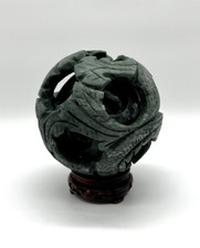Asiatika - Großer Jade Puzzle Ball Kugel China Schnitzerei chinesisch vintage
