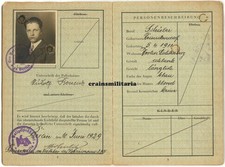 Orig. Reisepass Schüler Berlin Lichtenberg 1929 mit Reisen Frankreich Strassburg