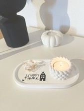 Geschenkset Einzug Umzug Hausbau Mitbringsel Happy Home Dekotablett Handmade