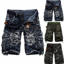 Sommer Herren Cargo Shorts Jeans Kurze Hose Sport Shorts Freizeit Bermudas Hosen