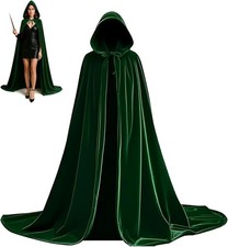 Grüner Samt Umhang mit Kapuze