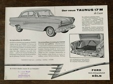 Der neue Ford Taunus 17 M de Luxe einseitiger Prospekt Händlerstempel