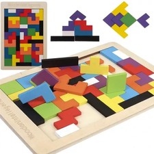 Holzpuzzle 3D 40 Teile Kinder Lernspiel Logik Rahmenlogik Puzzle Holz Geometrie