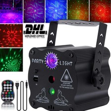 RGB LED Laser Projektor DJ Partylicht Musikgesteuert 60 Muster Disco Lichteffekt