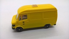 Wiking 277 Mercedes 207 D Kasten Hochdach Deutsche Post AG gelb mit AHK (63)