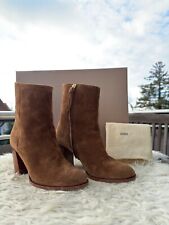 Premium Wildleder Stiefeletten Designmarke closed, Braun, Gr. 39