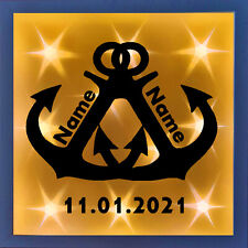 2 Love Anker, Persönlicher Leucht Liebespaar LED Bilderrahmen für Wand und Regal