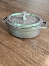 Mini Topf Schmortöpfchen Alu Guß grün 350 ml