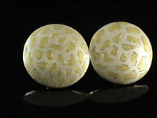 925 Sterlingsilber große runde Ohrstecker ca 21 mm mit vergoldetem Leo Muster