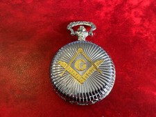 STEMPO, "G" TASCHEN-Uhr,FREIMAURER,12 Uhr-Anzeige, MIYOTA Co,BEIDSEITIG GRAVIERT