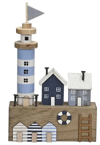 Leuchtturm mit häusern - mit, und