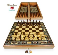 Holz Backgammon/Schach Brett
