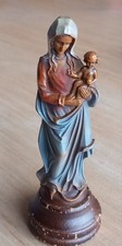 Statuette Jungfrau Maria Jesuskind Colorierte Holzfigur 11,5 cm hoch