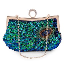 Damentasche Abendtasche Pfau