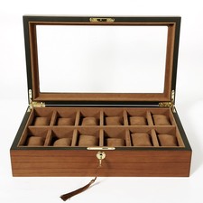 Uhrenbox Uhrenkoffer für 12 Uhren Uhrenschatulle Uhrenkasten Uhrentruhe