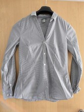 Bluse Damen Gr.  38 Grau Gestreift Elegant Schick Sommerkleidung 