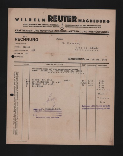 Magdeburg rechnung 1925 - rechnung,
