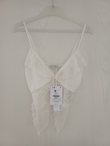 Weißes top mit spitze xs - gr.,