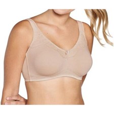 Naturana Damen Soft-BH ohne Bügel Baumwolle breite Komfortträger Zierspitze