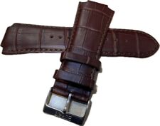 Uhrenarmband Lederarmband Braun Kroko Optik 17 mm Bandanstoß 101710 BKO