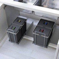 Abfallsammler GROUND Abfalltrennsystem ausziehbar Müllauszug für Bodenmontage