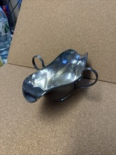 Vintage versilberte Sauciere Doppelauslauf Griff verziert Mappin Webb