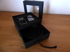 schwarz/brauner Herren Ledergürtel mit 2 Schnallen,, schwarz,, 119cm / 2,8cm