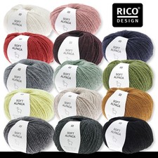 Rico Design 50 g Soft Alpaca Alpaka Wintergarn Stricken Wolle Häkeln 14 Farben