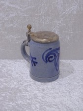 MR Marzi & Remy Design Keramik Bierkrug Humpen mit Zinndeckel - Vintage - 0,5 l