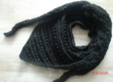 Dreiecktuch schwarz Stola Schultertuch Handarbeit gestrickt Halstuch Tuch Hals