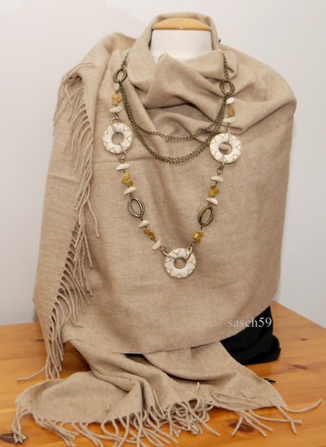 Schal xxl 100 wolle beige - schal,